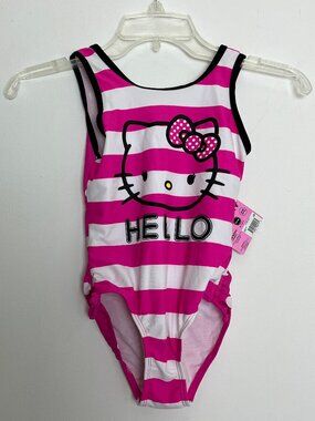Hello Kitty Girls Swimsuit S (6/6X) UPF 50+ NEW